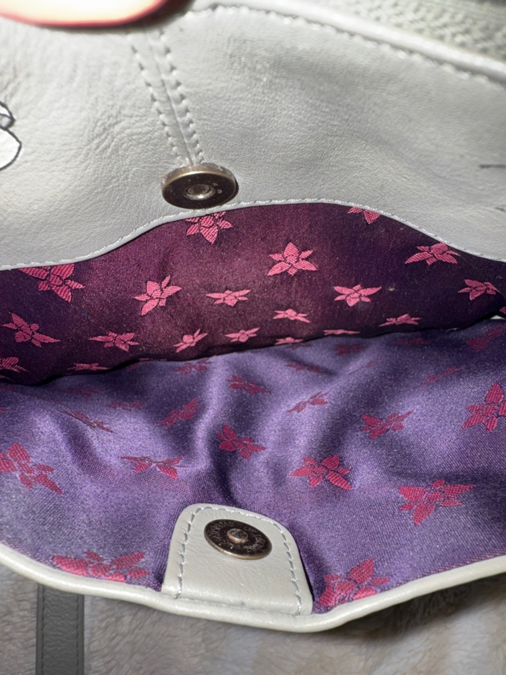 Anuschka Leather Shoulder Crossbody Bag with Hand Painted Panther & Floral Art - Picture 8 of 15